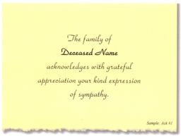 Acknowledgement Card